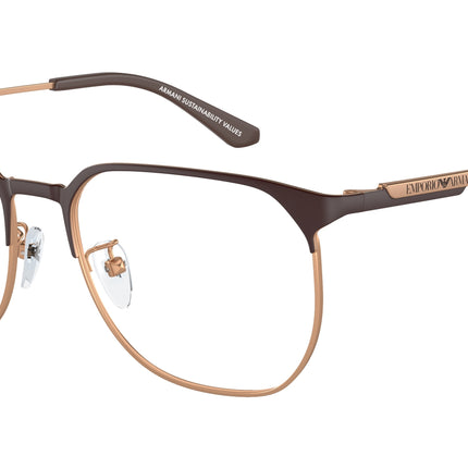 Emporio Armani EA1158D Phantos Eyeglasses  3201-Matte Brown/Rose Gold 54-145-17 - Color Map Brown