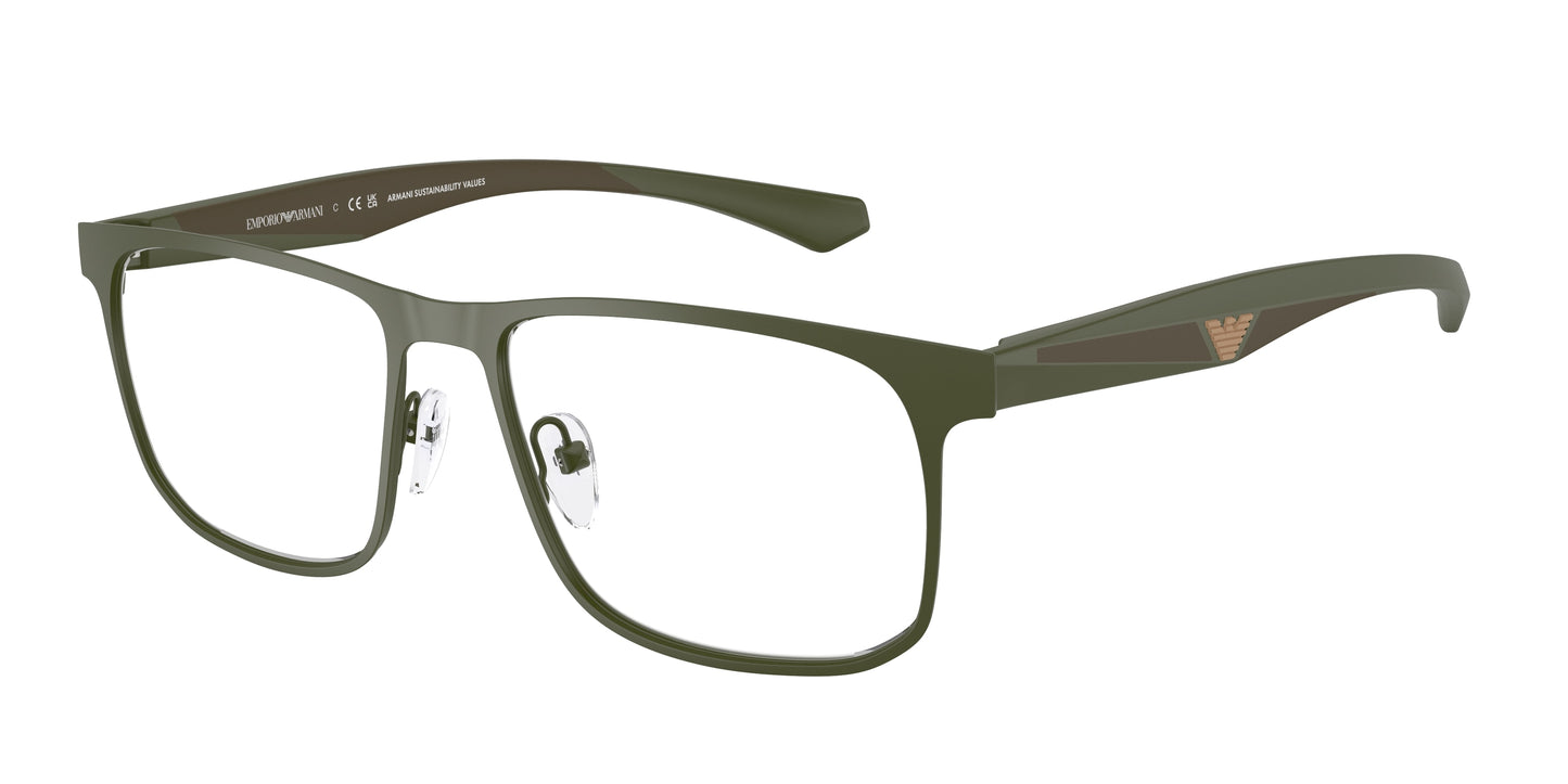 Emporio Armani EA1163 Square Eyeglasses  3388-Matte Green 55-145-17 - Color Map Green