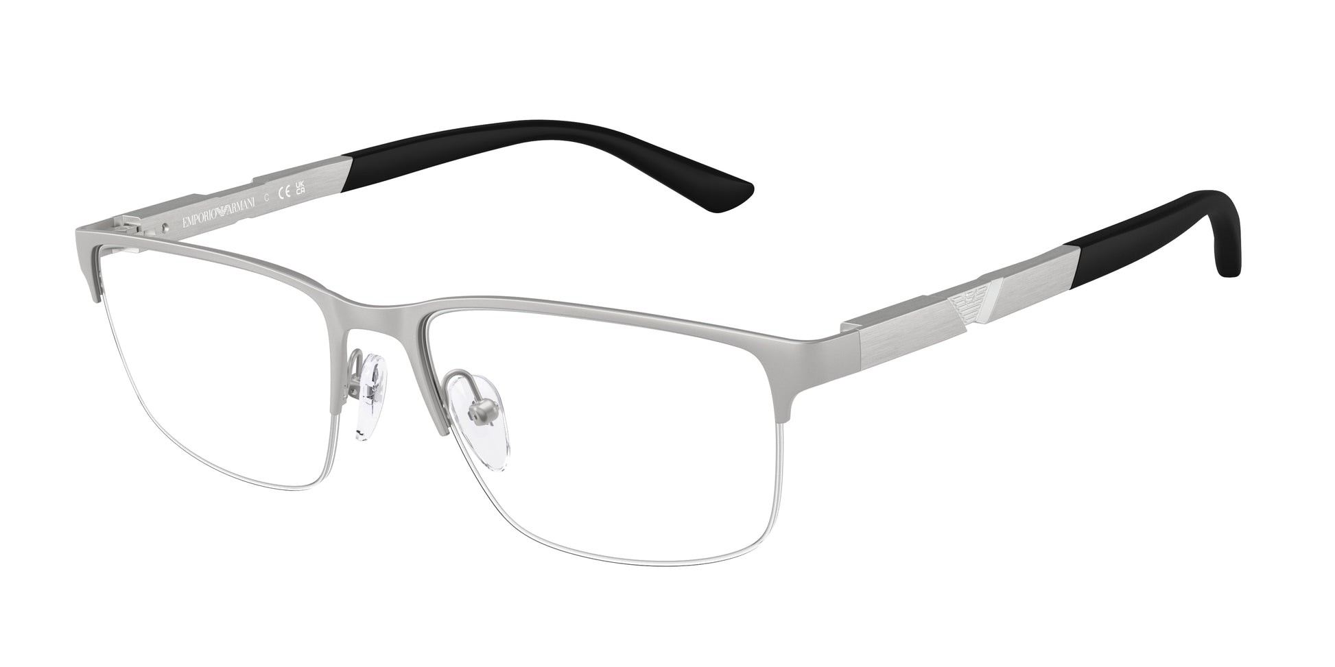 Emporio Armani EA1164 Rectangle Eyeglasses  3045-Matte Silver 56-145-17 - Color Map Silver