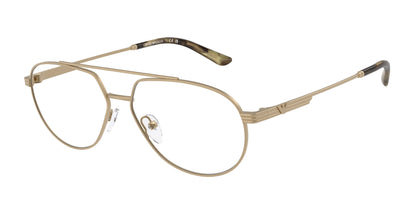 Emporio Armani EA1165 Pilot Eyeglasses  3002-Matte Pale Gold 56-145-14 - Color Map Gold