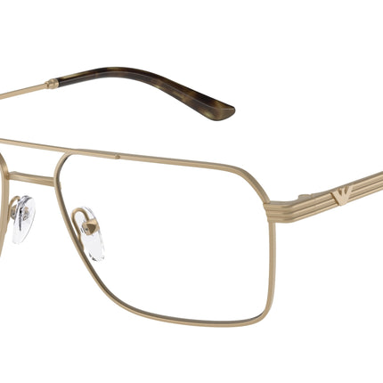 Emporio Armani EA1166 Square Eyeglasses  3002-Matte Pale Gold 57-145-17 - Color Map Gold