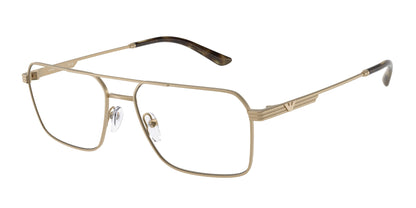 Emporio Armani EA1166 Square Eyeglasses  3002-Matte Pale Gold 57-145-17 - Color Map Gold