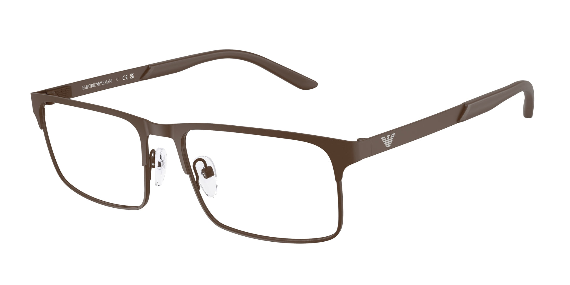 Emporio Armani EA1170 Rectangle Eyeglasses  3397-Matte Brown 55-145-17 - Color Map Brown