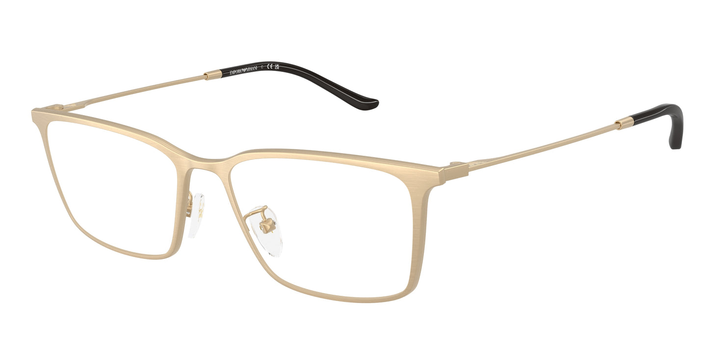 Emporio Armani EA1173D Pillow Eyeglasses  3403-Matte Brushed Pale Gold 55-145-17 - Color Map Brown
