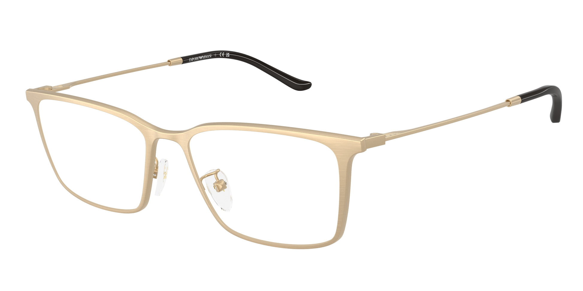 Emporio Armani EA1173D Pillow Eyeglasses  3403-Matte Brushed Pale Gold 55-145-17 - Color Map Brown