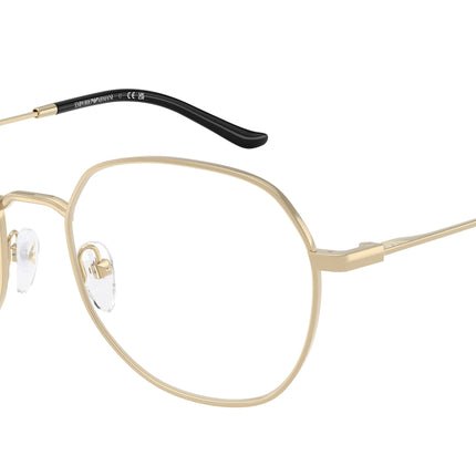 Emporio Armani EA1174D Round Eyeglasses  3013-Shiny Pale Gold 54-145-18 - Color Map Gold