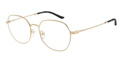 Emporio Armani EA1174D Round Eyeglasses  3013-Shiny Pale Gold 54-145-18 - Color Map Gold