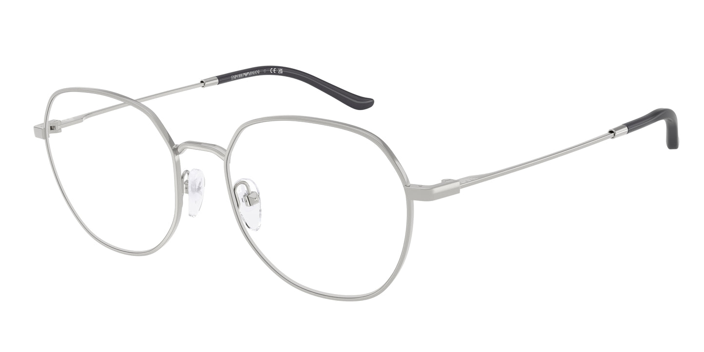 Emporio Armani EA1174D Round Eyeglasses  3015-Shiny Silver 54-145-18 - Color Map Silver