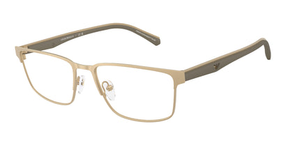Emporio Armani EA1175 Rectangle Eyeglasses  3002-Matte Pale Gold 56-145-18 - Color Map Gold