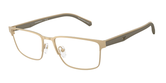 Emporio Armani EA1175 Rectangle Eyeglasses  3002-Matte Pale Gold 56-145-18 - Color Map Gold
