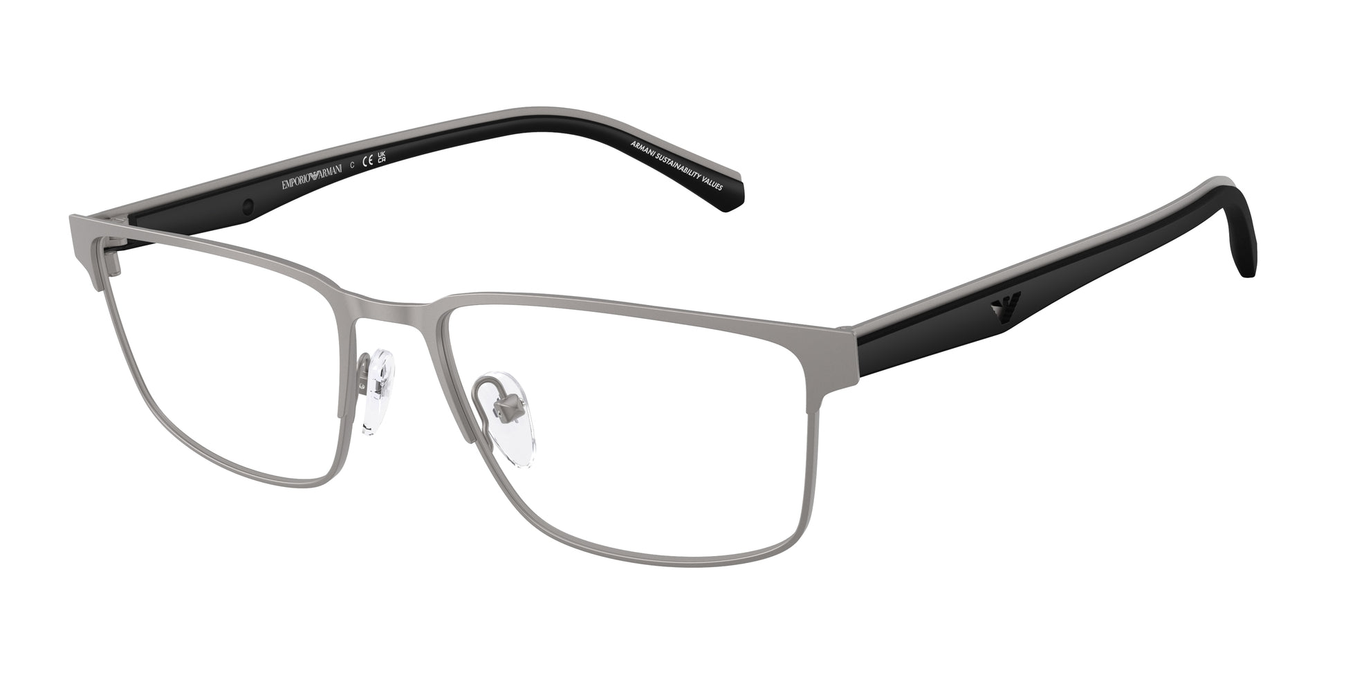 Emporio Armani EA1175 Rectangle Eyeglasses  3003-Matte Gunmetal 56-145-18 - Color Map Grey