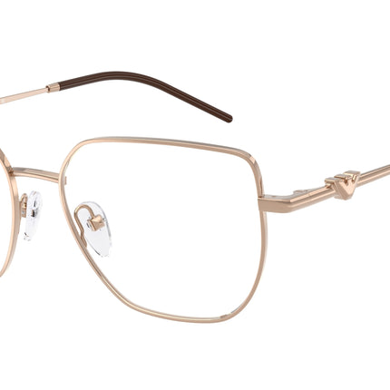 Emporio Armani EA1176 Irregular Eyeglasses  3011-Shiny Rose Gold 53-140-16 - Color Map Gold