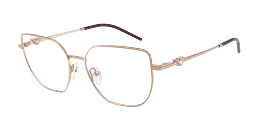 Emporio Armani EA1176 Irregular Eyeglasses  3011-Shiny Rose Gold 53-140-16 - Color Map Gold