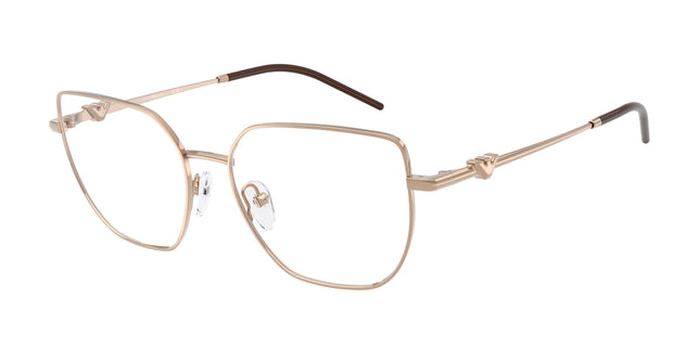 Emporio Armani EA1176 Irregular Eyeglasses  3011-Shiny Rose Gold 53-140-16 - Color Map Gold
