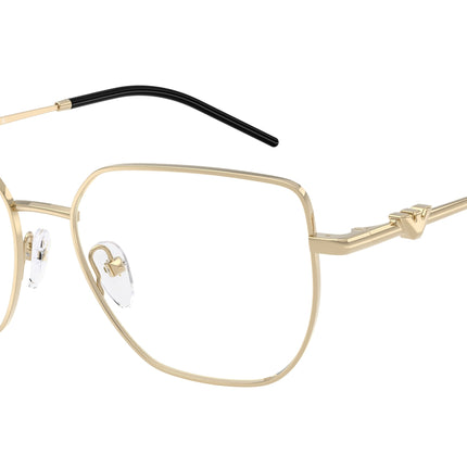 Emporio Armani EA1176 Irregular Eyeglasses  3013-Shiny Pale Gold 53-140-16 - Color Map Gold