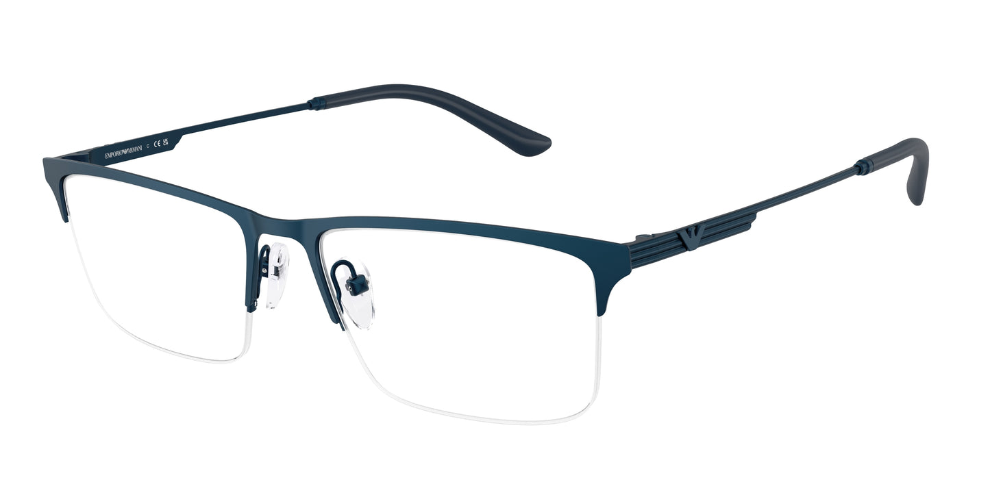 Emporio Armani EA1177 Rectangle Eyeglasses  3424-Metal Blue 57-145-18 - Color Map Blue