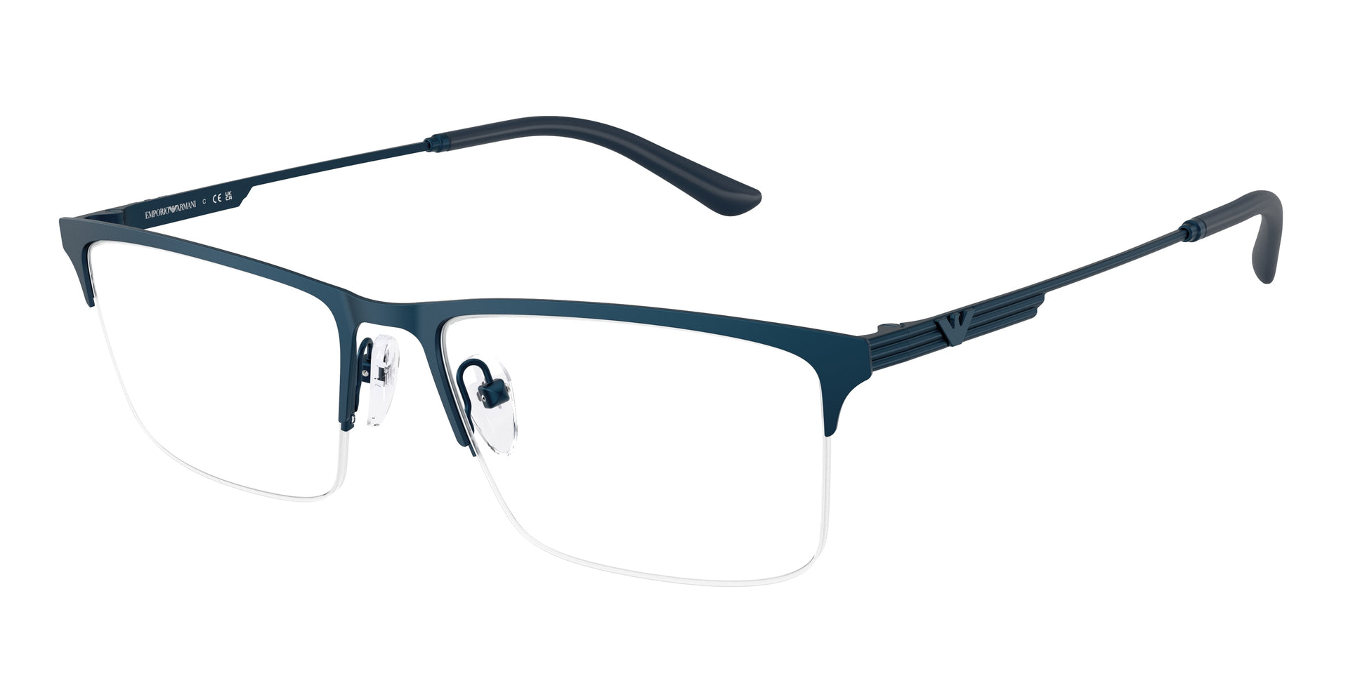 Emporio Armani EA1177 Rectangle Eyeglasses  3424-Metal Blue 57-145-18 - Color Map Blue