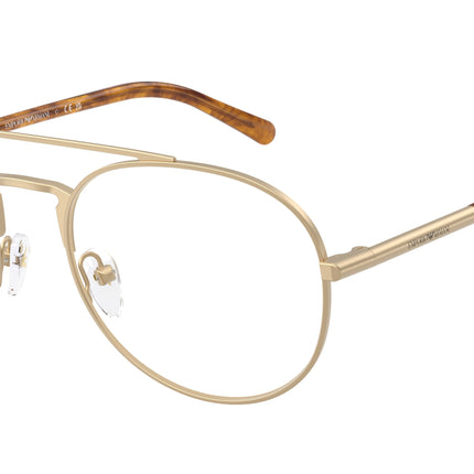 Emporio Armani EA1178 Pilot Eyeglasses  3002-Matte Pale Gold 55-145-20 - Color Map Gold
