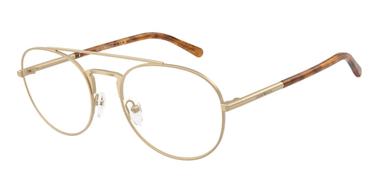 Emporio Armani EA1178 Pilot Eyeglasses  3002-Matte Pale Gold 55-145-20 - Color Map Gold