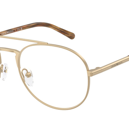 Emporio Armani EA1178 Pilot Eyeglasses  3421-Matte Pale Gold 55-145-20 - Color Map Gold
