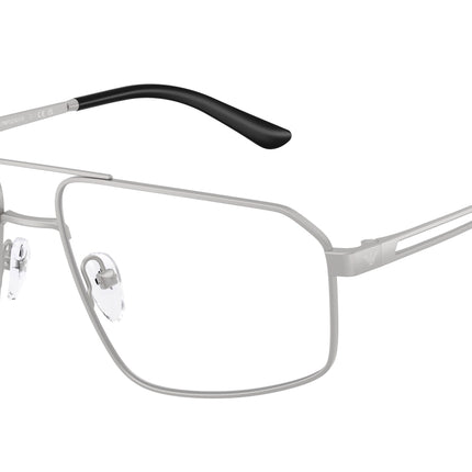Emporio Armani EA1184 Pilot Eyeglasses  3045-Matte Silver 58-145-16 - Color Map Silver