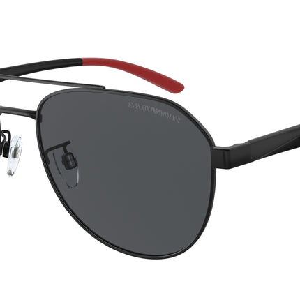 Emporio Armani EA2129D Pilot Sunglasses  300187-Matte Black 59-145-17 - Color Map Black