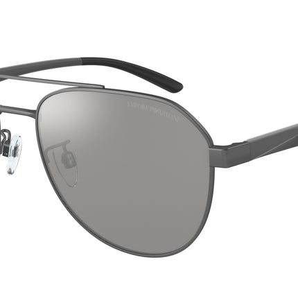 Emporio Armani EA2129D Pilot Sunglasses  3003Z3-Matte Gunmetal 59-145-17 - Color Map Grey