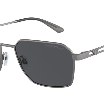 Emporio Armani EA2140 Rectangle Sunglasses  300387-Matte Gunmetal 57-145-17 - Color Map Grey