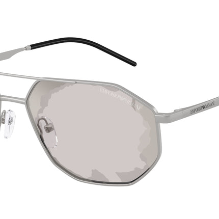 Emporio Armani EA2147 Irregular Sunglasses  30157F-Matte Silver 58-145-16 - Color Map Silver