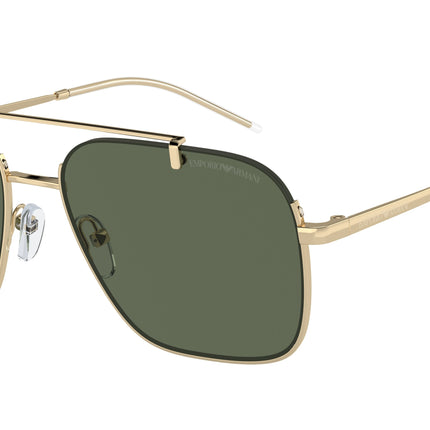 Emporio Armani EA2150 Rectangle Sunglasses  301371-Shiny Pale Gold 57-145-17 - Color Map Gold