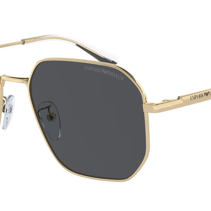 Emporio Armani EA2154D Pilot Sunglasses  301387-Shiny Pale Gold 57-145-17 - Color Map Gold