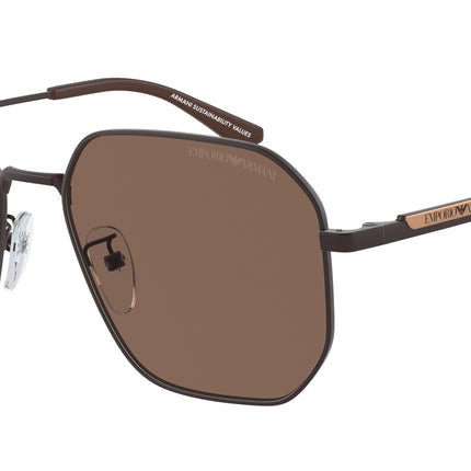Emporio Armani EA2154D Pilot Sunglasses  320173-Matte Brown 57-145-17 - Color Map Brown