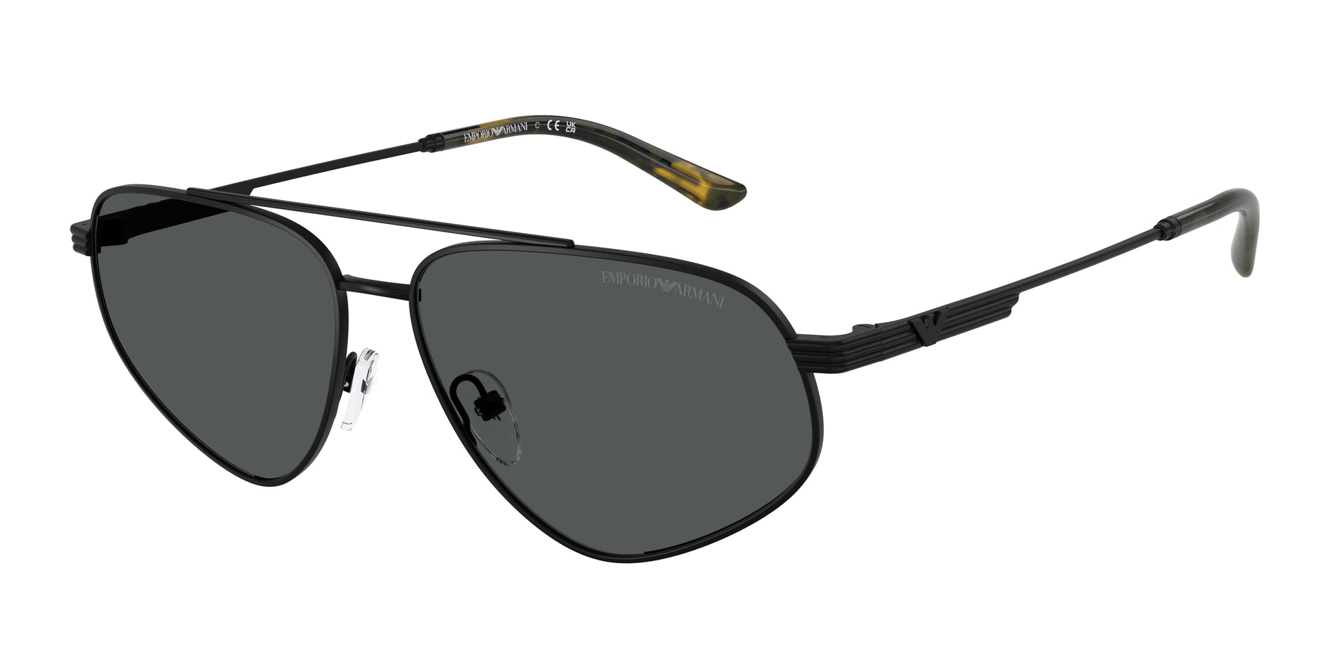 Emporio Armani EA2156 Pilot Sunglasses  300187-Matte Black 59-145-14 - Color Map Black