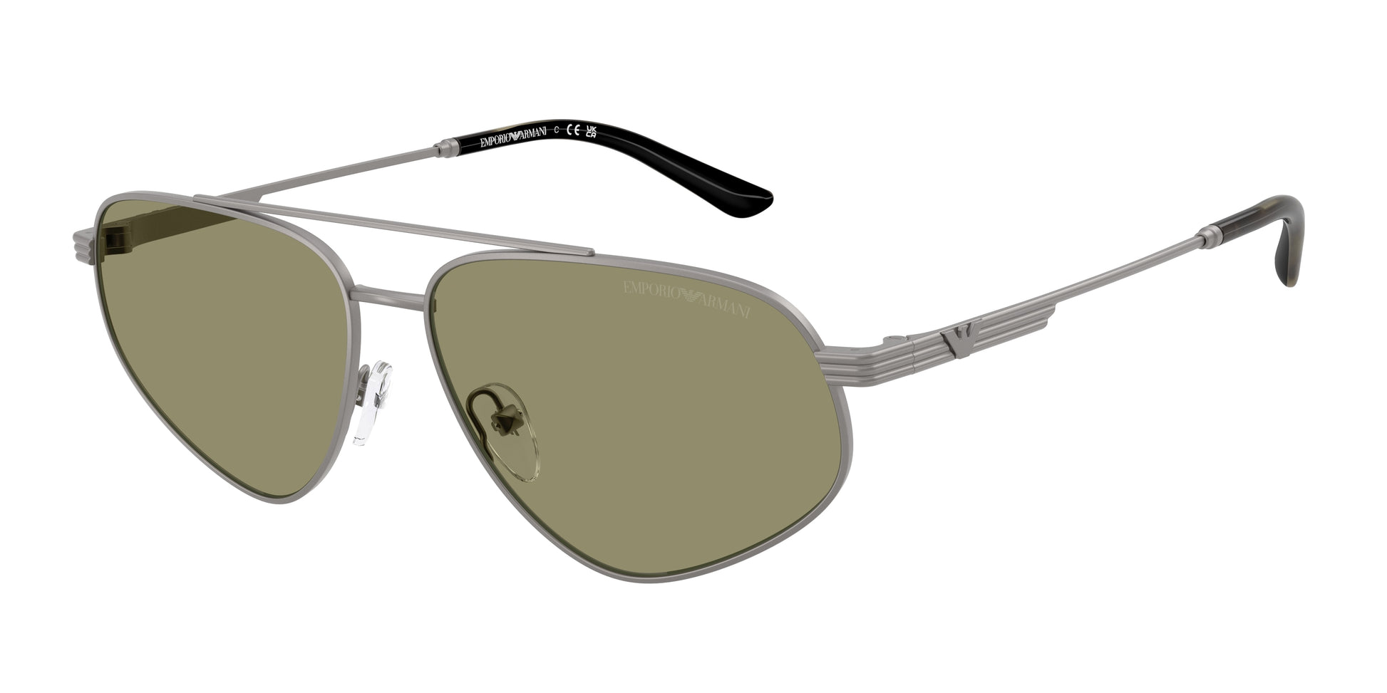 Emporio Armani EA2156 Pilot Sunglasses  30032A-Matte Gunmetal 59-145-14 - Color Map Grey