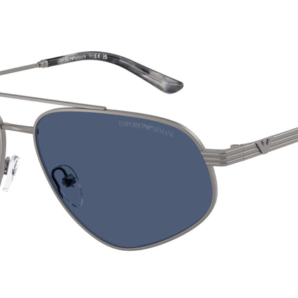 Emporio Armani EA2156 Pilot Sunglasses  300380-Matte Gunmetal 59-145-14 - Color Map Grey