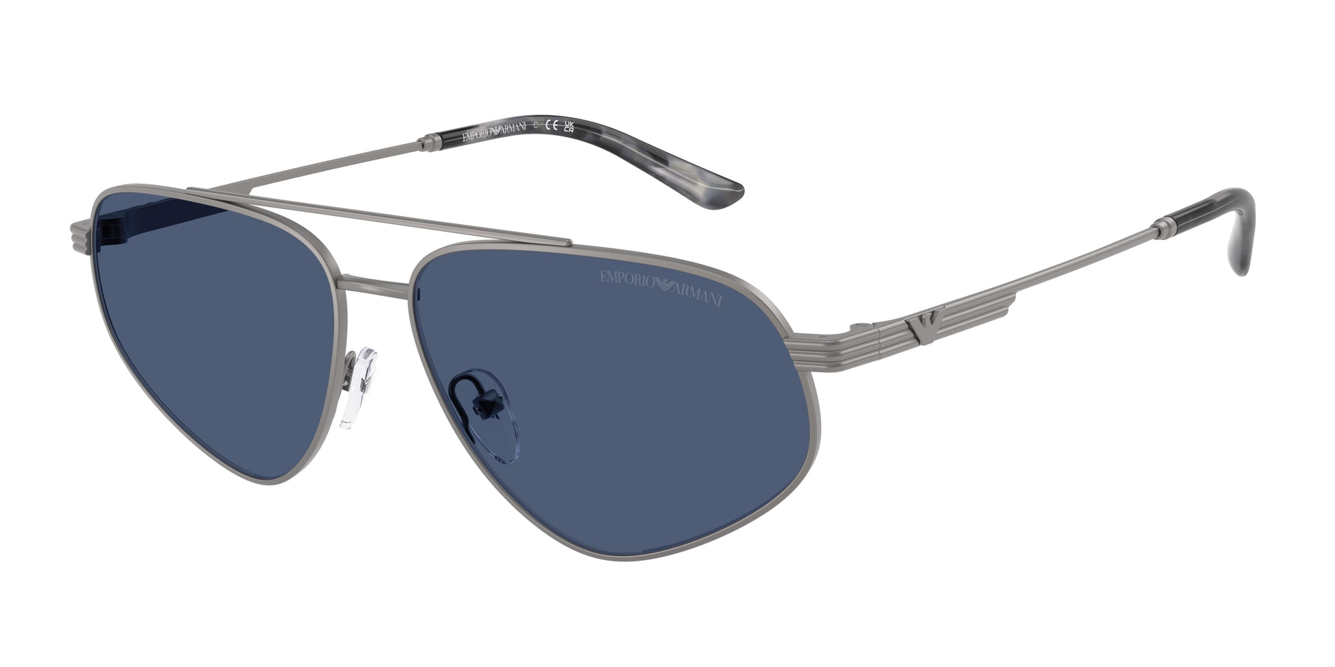 Emporio Armani EA2156 Pilot Sunglasses  300380-Matte Gunmetal 59-145-14 - Color Map Grey