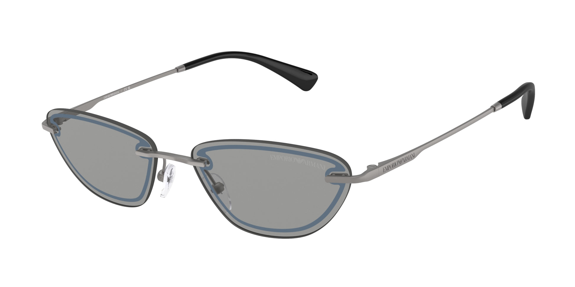 Emporio Armani EA2158 Cat Eye Sunglasses  3003/1-Matte Gunmetal 57-140-16 - Color Map Grey