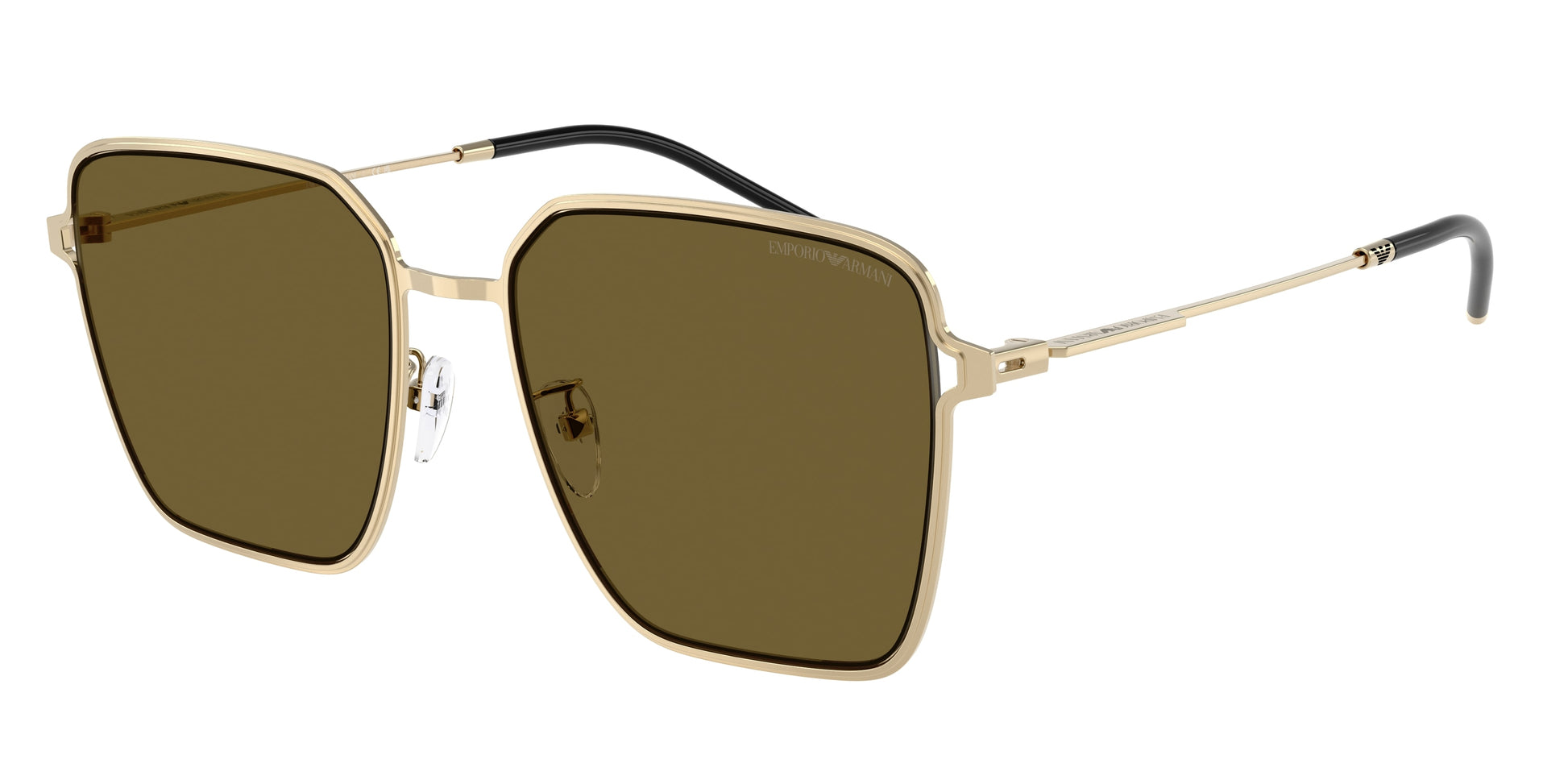 Emporio Armani EA2159D Square Sunglasses  301373-Shiny Pale Gold 57-145-19 - Color Map Gold
