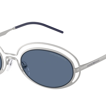 Emporio Armani EA2160 Oval Sunglasses  304580-Matte Silver 52-140-23 - Color Map Silver