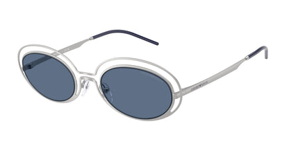 Emporio Armani EA2160 Oval Sunglasses  304580-Matte Silver 52-140-23 - Color Map Silver