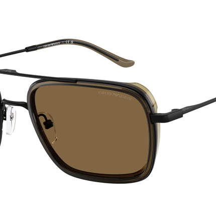 Emporio Armani EA2162 Square Sunglasses  300171-Matte Black 54-145-21 - Color Map Black