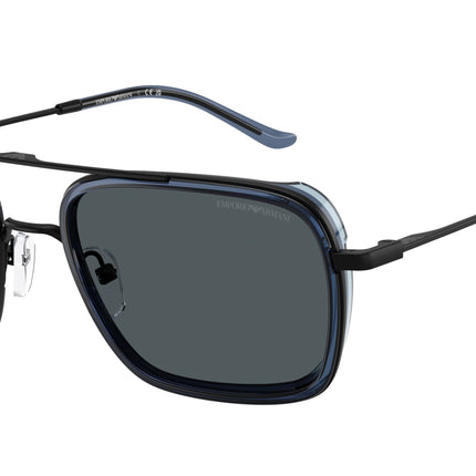 Emporio Armani EA2162 Square Sunglasses  300180-Matte Black 54-145-21 - Color Map Black
