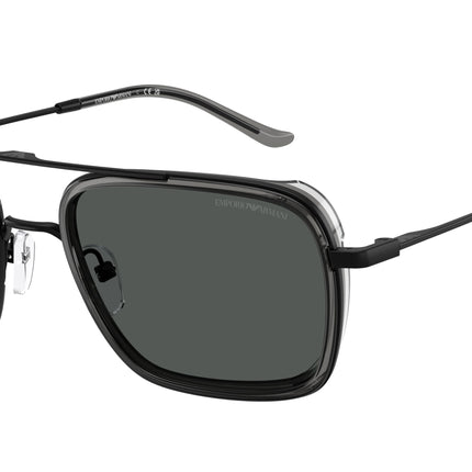 Emporio Armani EA2162 Square Sunglasses  300187-Matte Black 54-145-21 - Color Map Black