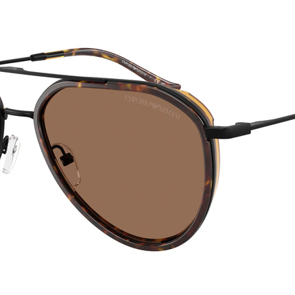 Emporio Armani EA2163 Pilot Sunglasses  300173-Matte Black 56-145-18 - Color Map Black