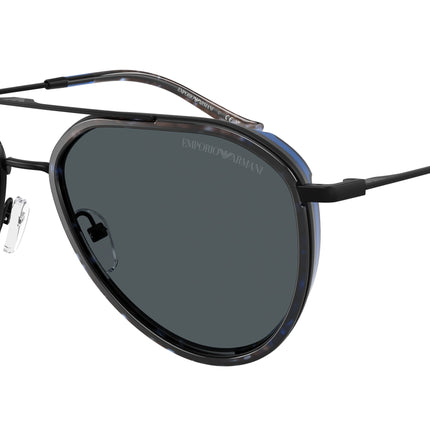 Emporio Armani EA2163 Pilot Sunglasses  300180-Matte Black 56-145-18 - Color Map Black