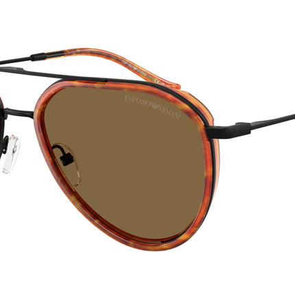 Emporio Armani EA2163 Pilot Sunglasses  3001OR-Matte Black 56-145-18 - Color Map Black