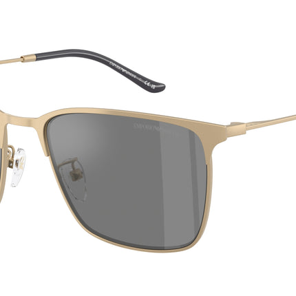Emporio Armani EA2164D Rectangle Sunglasses  30026G-Matte Pale Gold 57-145-18 - Color Map Gold