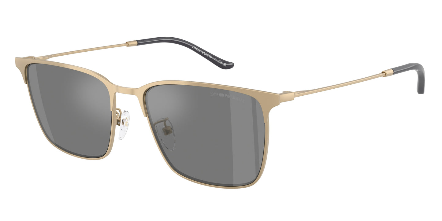 Emporio Armani EA2164D Rectangle Sunglasses  30026G-Matte Pale Gold 57-145-18 - Color Map Gold