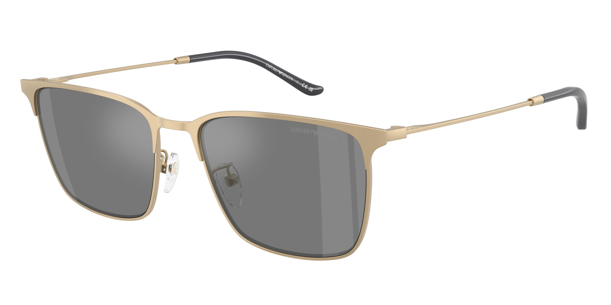 Emporio Armani EA2164D Rectangle Sunglasses  30026G-Matte Pale Gold 57-145-18 - Color Map Gold