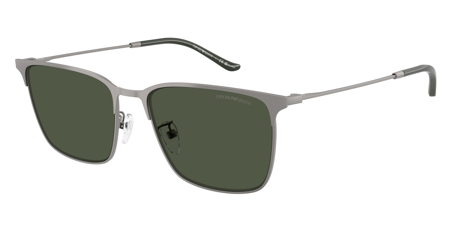 Emporio Armani EA2164D Rectangle Sunglasses  30039A-Matte Gunmetal 57-145-18 - Color Map Grey